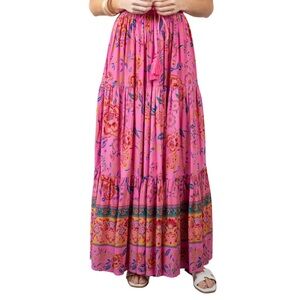 Floral Pink Maxi Skirt
